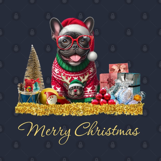 Merry Christmas French Bulldog by The Artful Barker