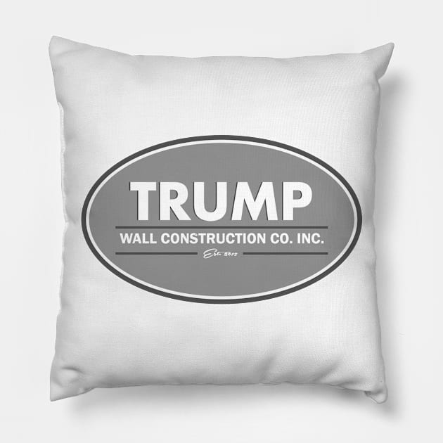 TRUMP Wall Building Company Pillow by ericb