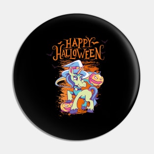 Halloween Happy Halloween Funny Unicorn Costume Pin