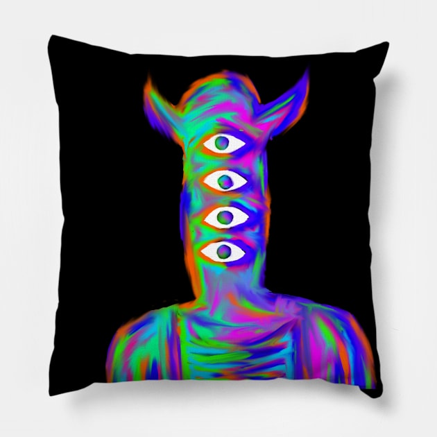 Goodnight Punpun Acid / Oil Slick Portrait Pillow by ilrac_art