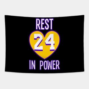 Rest In Power 24 LA Basketball Design Tapestry