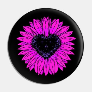 Sunflowers heart, pink flowers, cute design Pin
