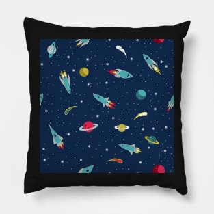 Space Pattern - Blue Pillow