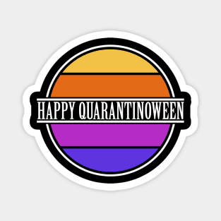 Colorful Happy Quarantinoween on Black Magnet