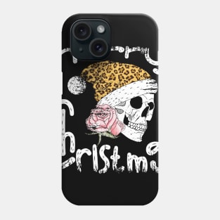 Skull Roses Merry Christmas Phone Case