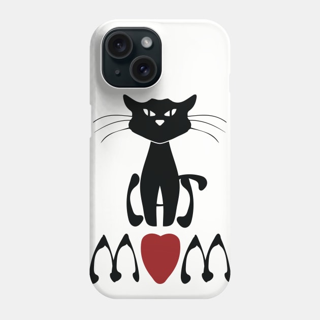 Cat Mom Art Noveau Style Phone Case by PelagiosCorner