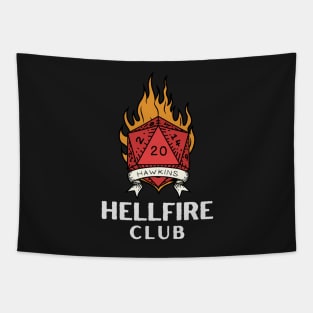 Hellfire Club - Black - D20 on Fire - Hawkins Tapestry
