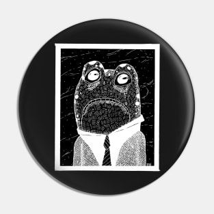 Portrait of a Weeping Toad (white) Pin