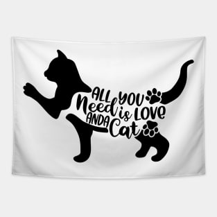 All You Need Is Love And A Cat Tshirt Tapestry