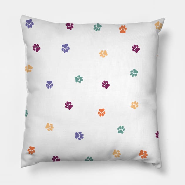 Paws pattern Pillow by Valeria Frustaci 