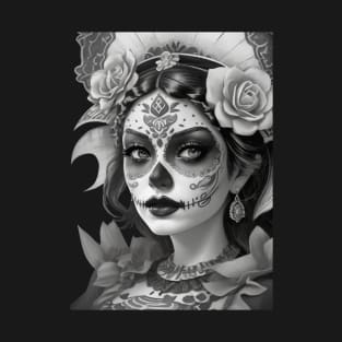 mexican catrina with flowers T-Shirt