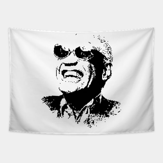 Ray Charles Portrait Pop  Art Tapestry by phatvo