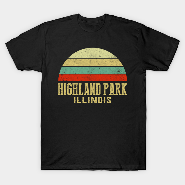 Discover HIGHLAND PARK ILLINOIS Vintage Retro Sunset - Highland Park Illinois - T-Shirt