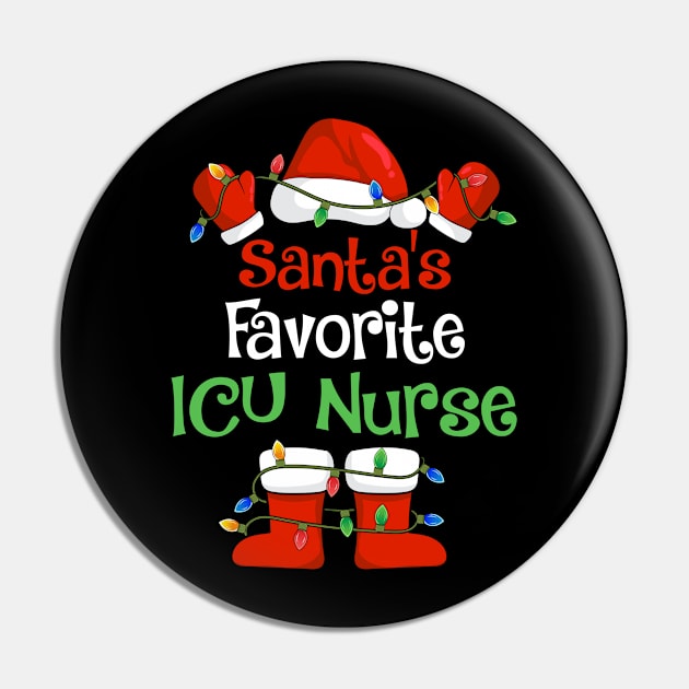 Santa's Favorite ICU Nurse Funny Christmas Pajamas Pin by cloverbozic2259lda