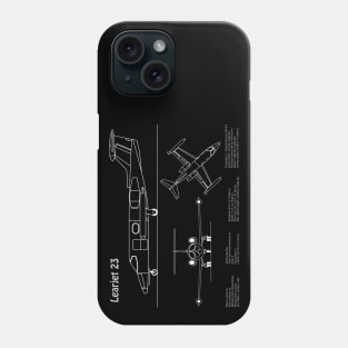 Learjet 23 - Airplane Blueprint Plan - PDpng Phone Case