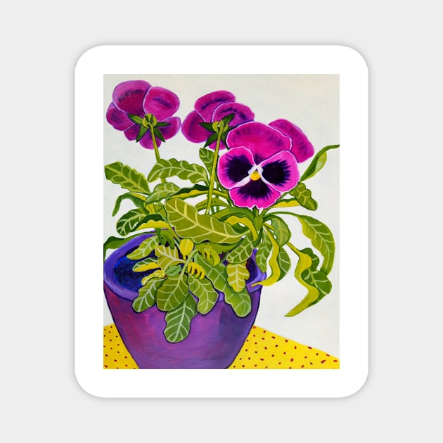 Pink Pansies Magnet by veroniqueayac