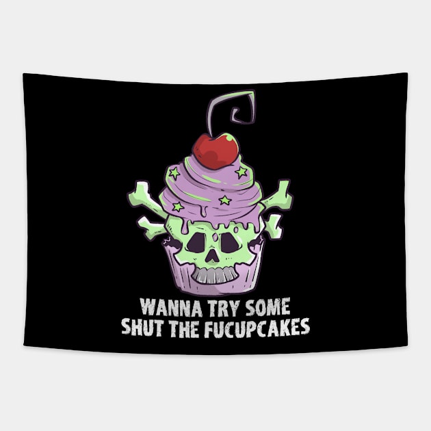 Pastel Goth Cupcake Meme Kawaii Gothic Sarcastic Eboy Egirl Tapestry by TellingTales