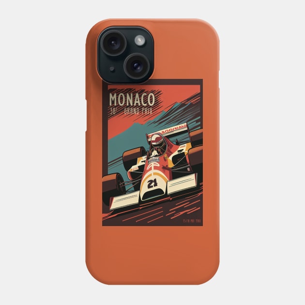 1980 Monaco Grand Prix Travel Poster Phone Case by GreenMary Design