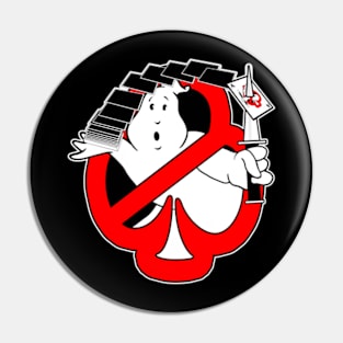 The Magic Ghostbuster CLUB Playing Card Logo Pin