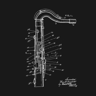 Saxophone Tenor Sax Patent Cool Saxophonist T-Shirt