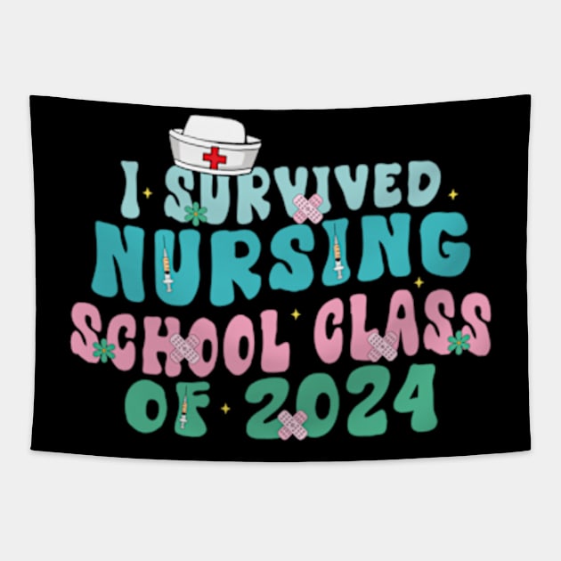 I Survived Nursing School Nurse Graduation Tapestry by David Brown