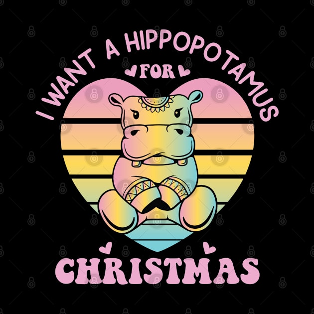 I want a hippopotamus for Christmas pajamas Funny Hippo Graphic Xmas Holiday by Vixel Art