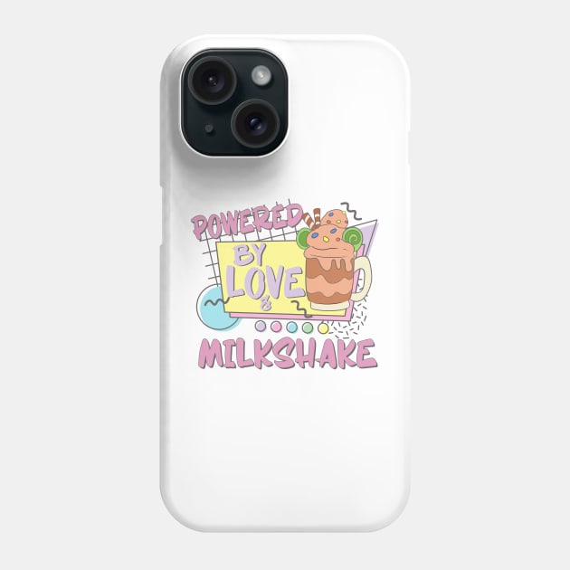 Powered By Love Milkshake Retro 80s 90s Who Loves Milkshakes For Matching Couples Phone Case by alcoshirts