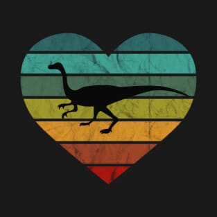 I Love Velociraptor Heart Dino Kids Dinosaur T-Shirt