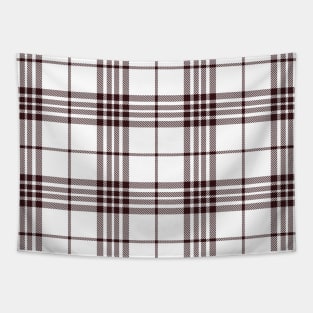 Brown and White Buffalo Tartan Plaid Pattern Tapestry