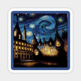 Starry Night Wizarding School Van Gogh Magnet