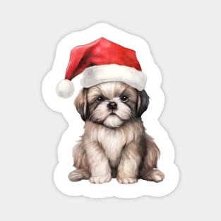 Shih Tzu Dog in Santa Hat Magnet