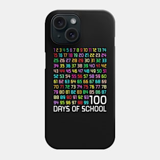 100Th Day Of School Teacher Kids 100 Days Math Numbers Phone Case