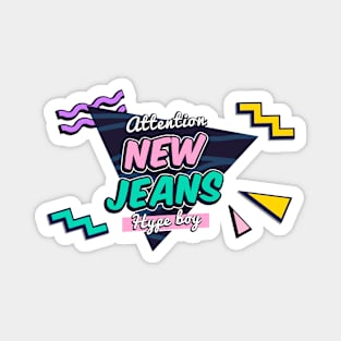 New Jeans retro attention hype boy text | Morcaworks Magnet