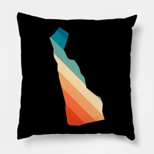 Delaware State Retro Map Pillow