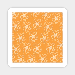 spiny brittle starfish aloha print hawaii pattern orange and white Magnet