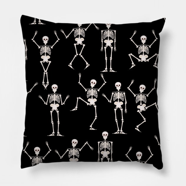 funny skeleton 2 seamless pattern Pillow by star trek fanart and more