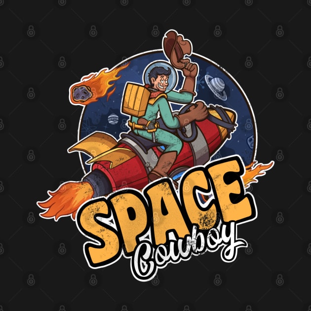 Space Cowboy Astronaut On Rocket by TheMaskedTooner