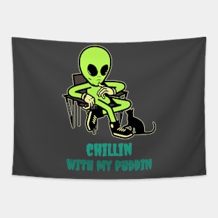 Alien cat tee-shirt Tapestry