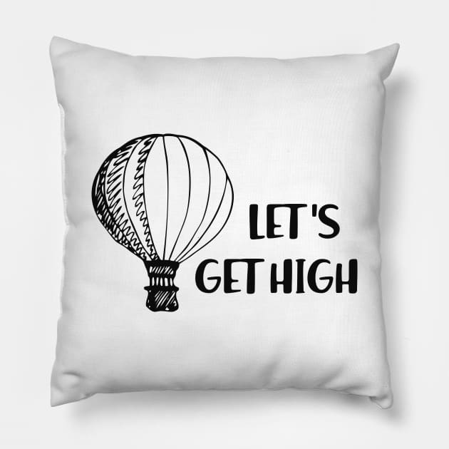 Hot Air Balloon - Let's get high Pillow by KC Happy Shop