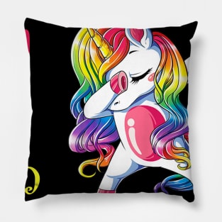 I Turned 1 in quarantine Cute Unicorn Dabbing Pillow