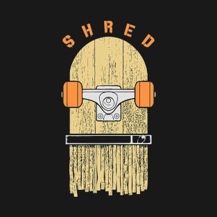 Skater Funny Shred Skateboard Paper Shredder Skateboarder T-Shirt