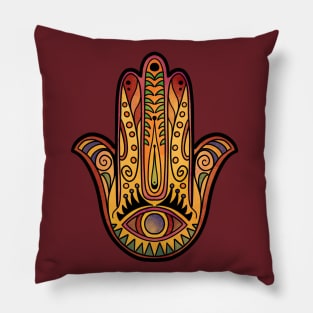 red hamsa Pillow