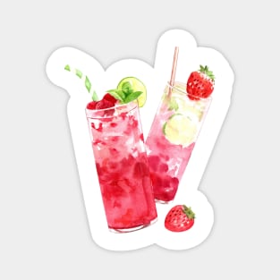 Watercolor Strawberry Lemonade Magnet