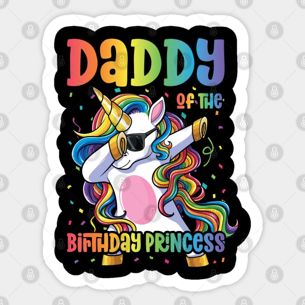Daddy Of Birthday Princess Unicorn Dab Girl T-Shirt Daddy Of Birthday Princess Unicorn Dab Girl T-Shirt