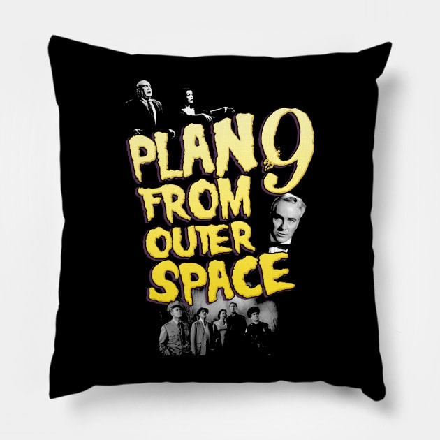 Plan 9 From Outer Space Cast Design Pillow by HellwoodOutfitters