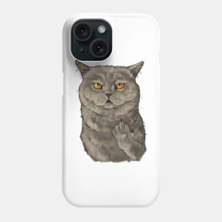 Cat middle finger Phone Case