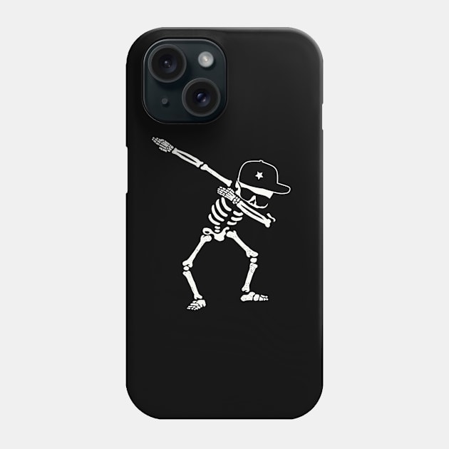 Dabbing Skeleton Shirt Dab Hip Hop Skull Shirts - Wear Cap and Glasses Tee Phone Case by igybcrew