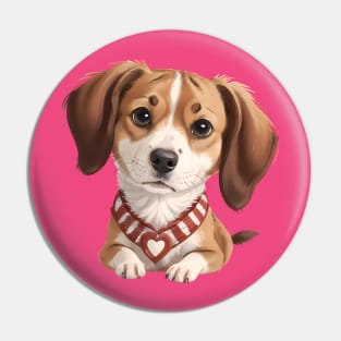 Beagle's Heartfelt Pose Pin