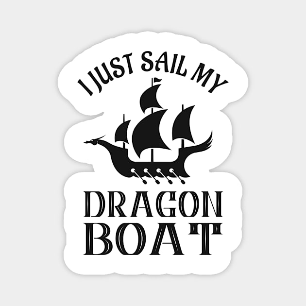 Viking Ship Dragon Boat Magnet by Foxxy Merch