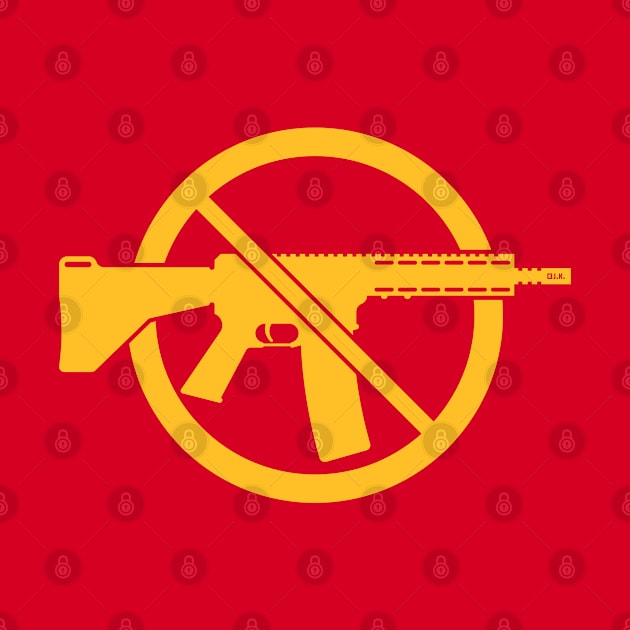 Gun Ban / Prohibition Sign (No Weapons / Peace / Gold) by MrFaulbaum